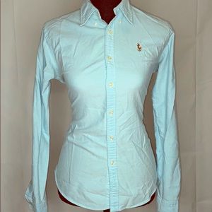 Ralph Lauren Blue Slim Fit Button Down Shirt